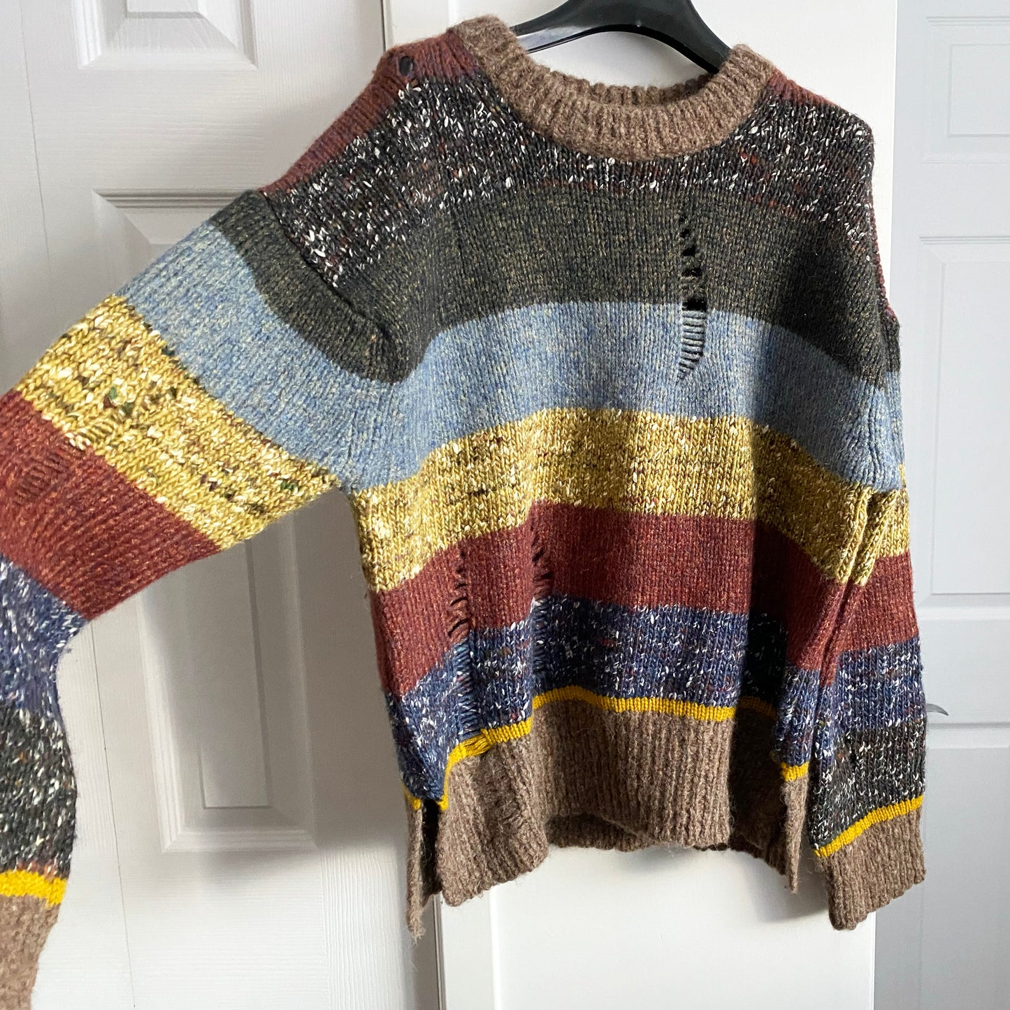 Pull ras du cou rayé Raquel Allegra, taille « 0 » (convient comme un S/M)
