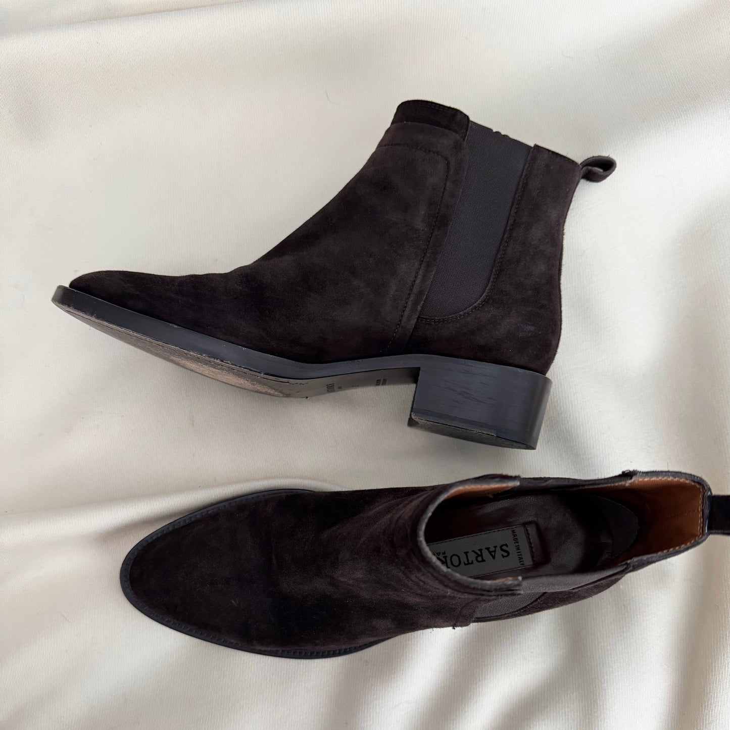 Sartore Suede Ankle Boots in Brown, size 37
