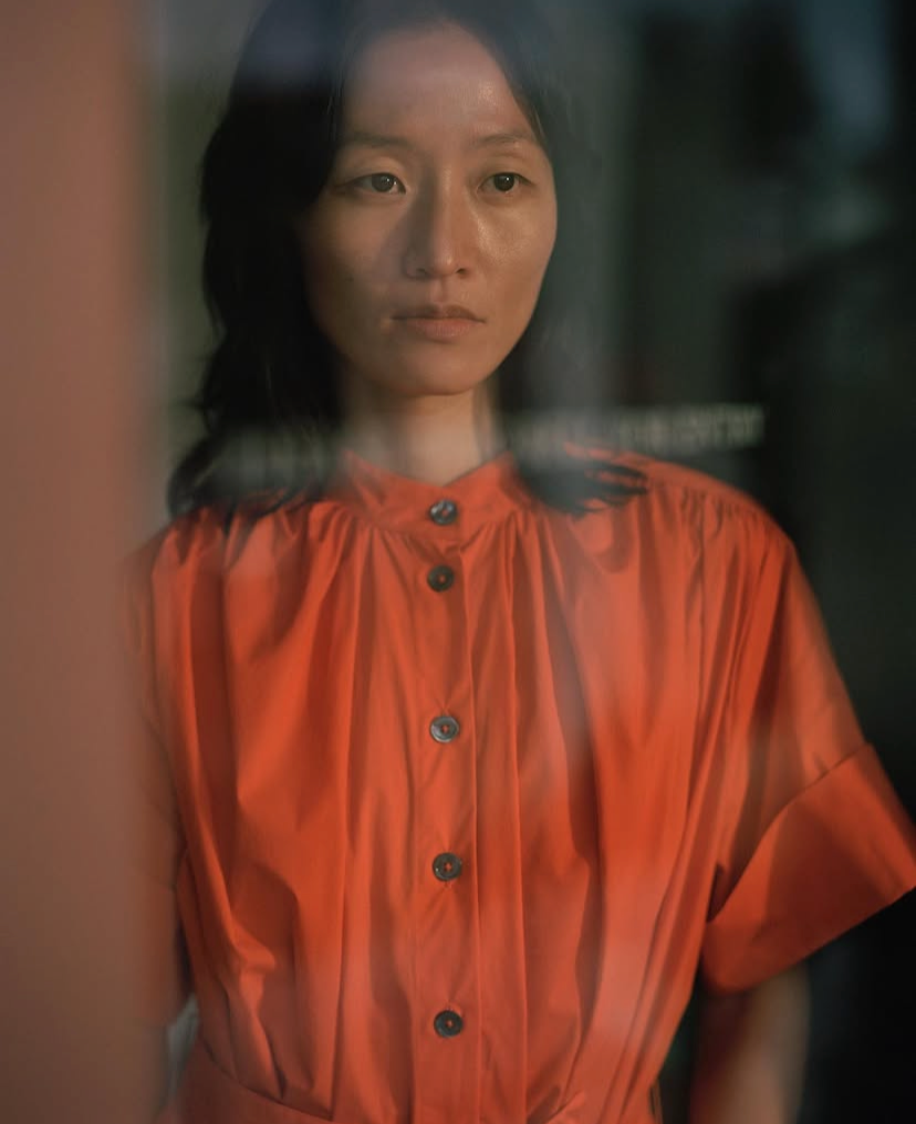 Co Poplin Shirtdress in Orange, size Large (fits L/XL)