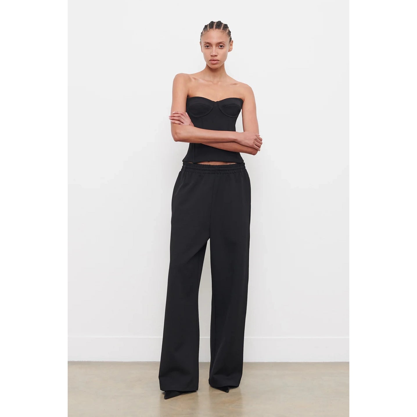 Wardrobe NYC Semi-Matt Track Pants in Black, size Small