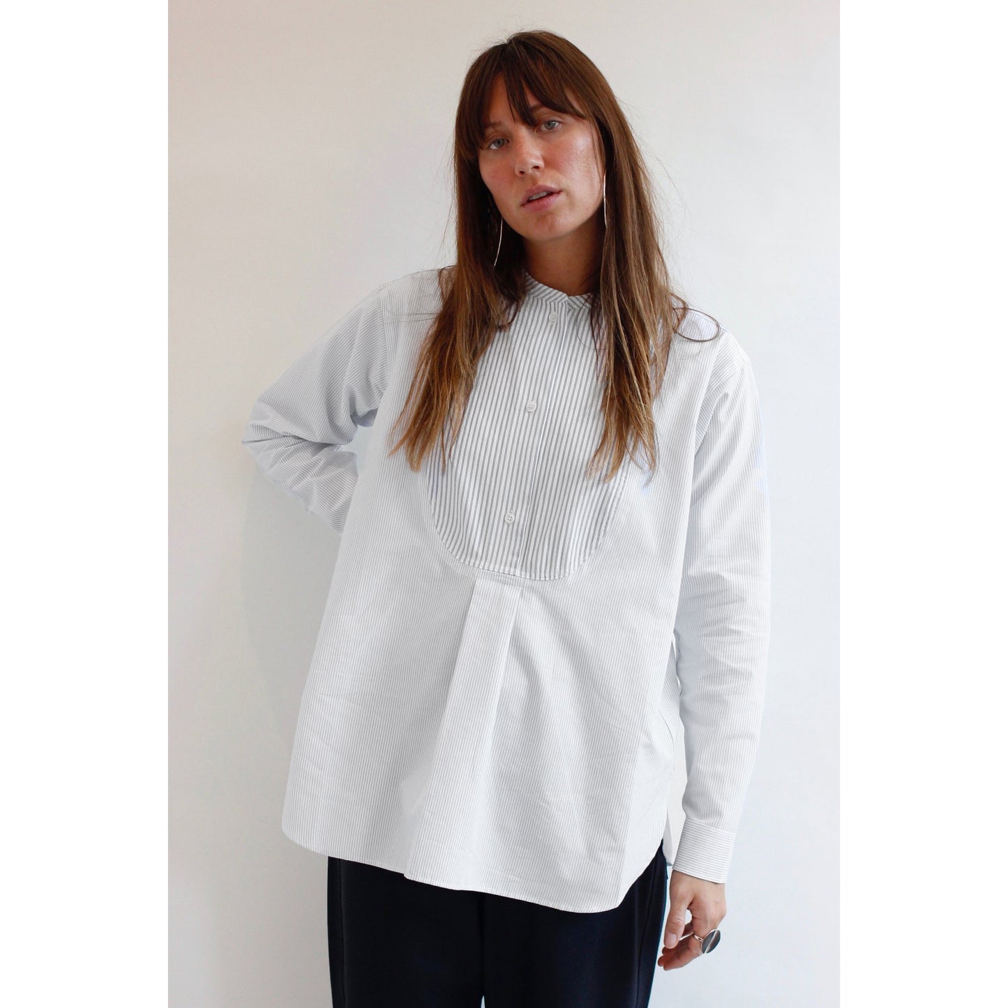 Sofie D'Hoore White Tuxedo Shirt, size 38 (like US size 6)