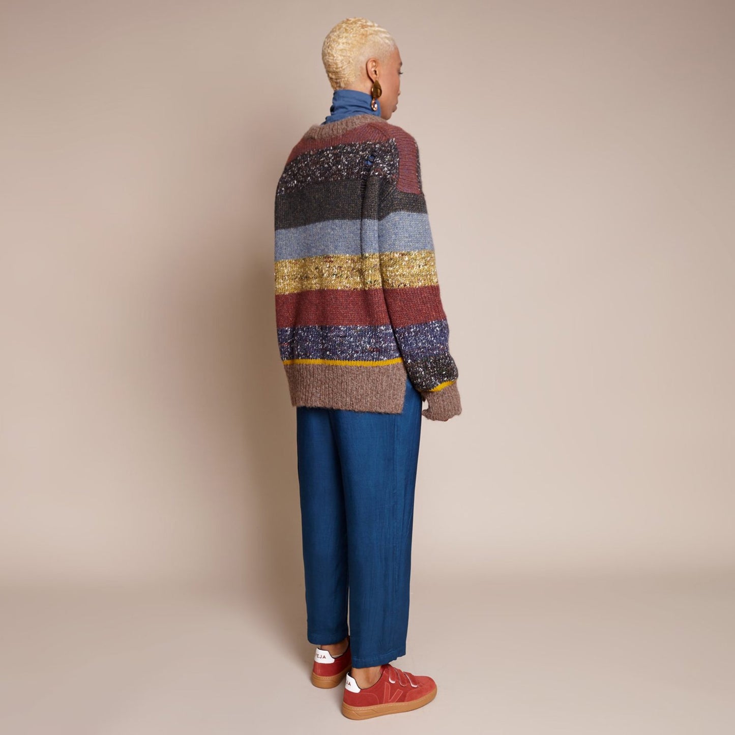 Pull ras du cou rayé Raquel Allegra, taille « 0 » (convient comme un S/M)