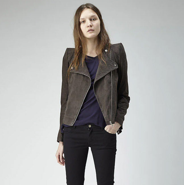 Vanessa Bruno Athe Suede Jacket in Brown, size 40