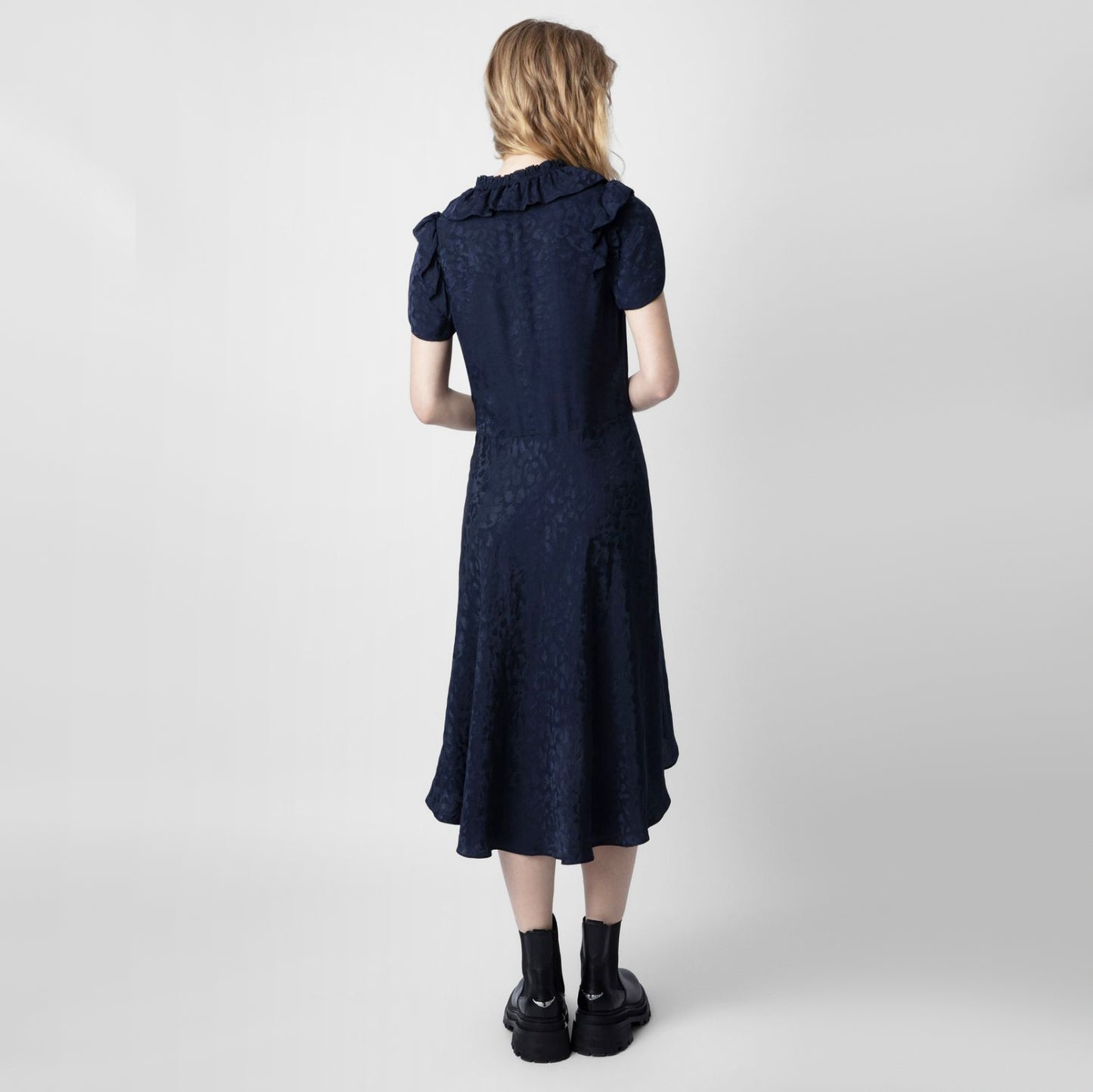 Zadig & Voltaire "Roberty" Silk Dress in Navy, size Medium (fits size Small)