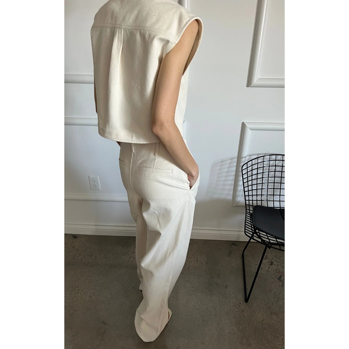 LouLou Studio "Jiva" Pants in Ivory, size XS ** hemmed **