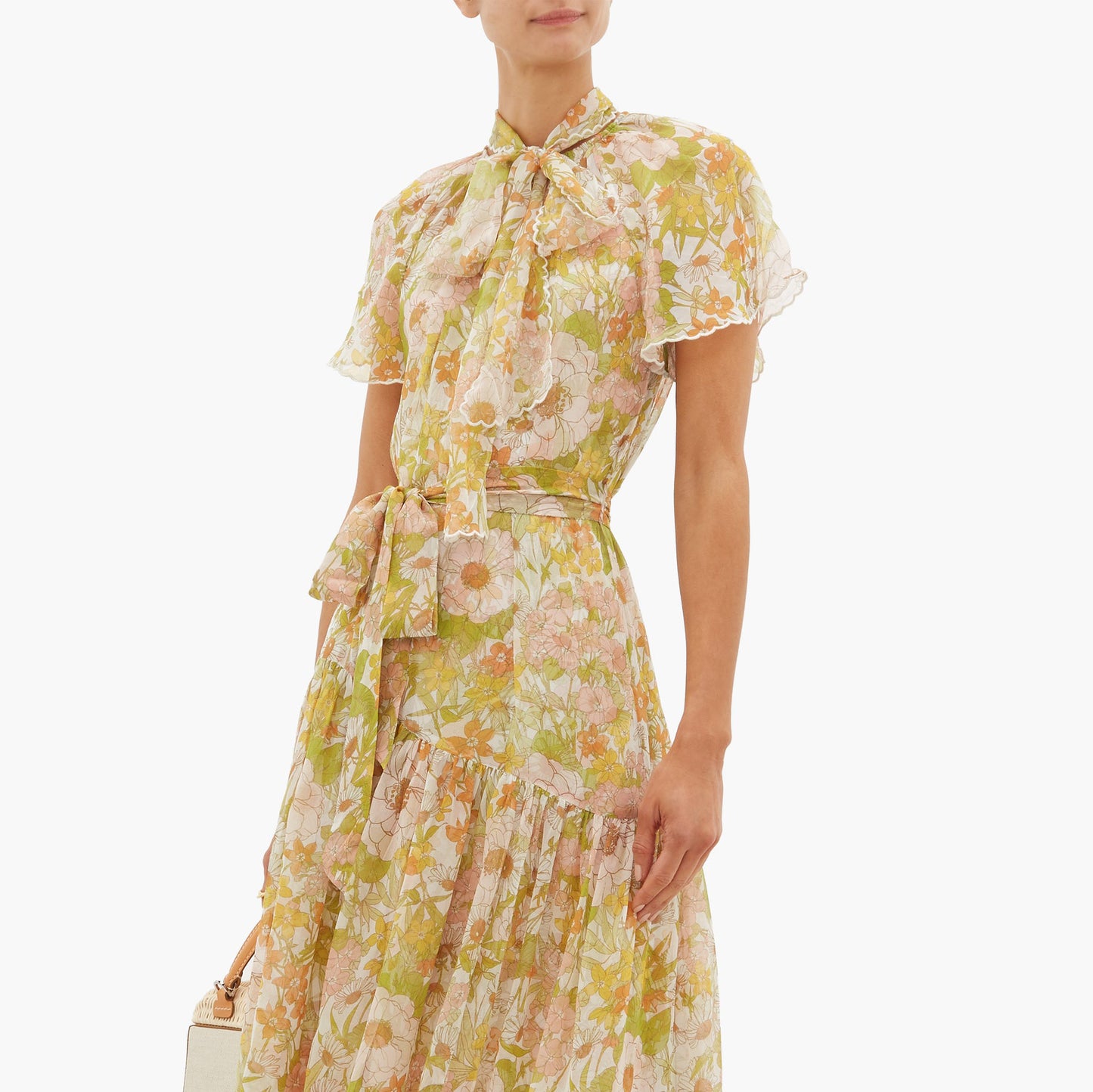 Zimmermann Super Eight Frill Midi Dress, size "1" (size small)