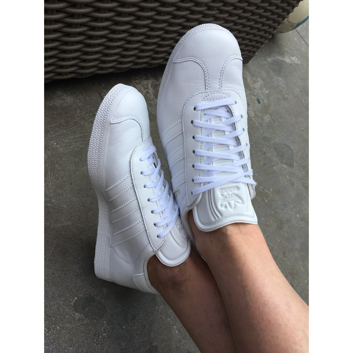 Adidas Gazelle Sneaker in White, size 7 mens/8.5 womens