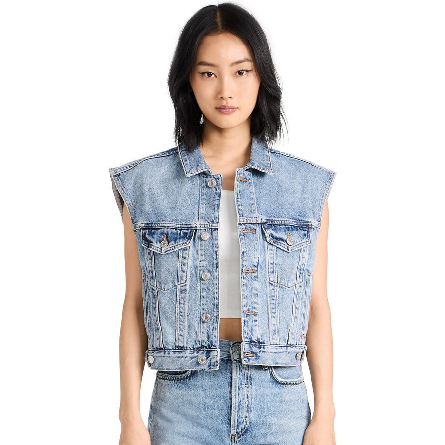 AGOLDE "Charli" Denim Vest in "Immortal", size XS