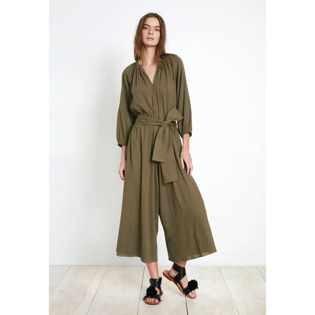 Apiece Apart "Isla" Romper in Khaki, size Medium