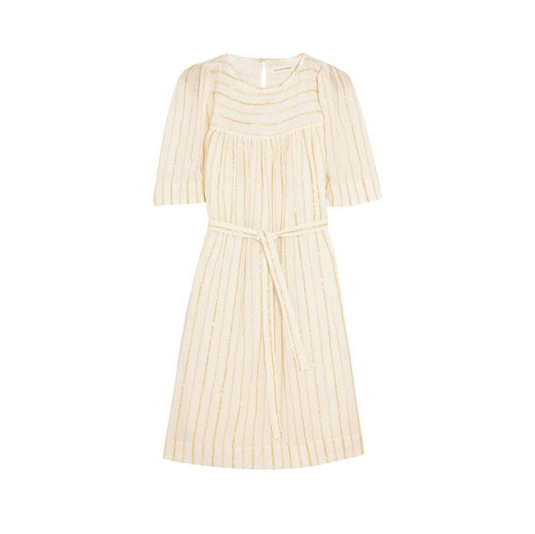 Isabel Marant Etoile "Samoa" Dress in Striped Ivory/Gold, size 40