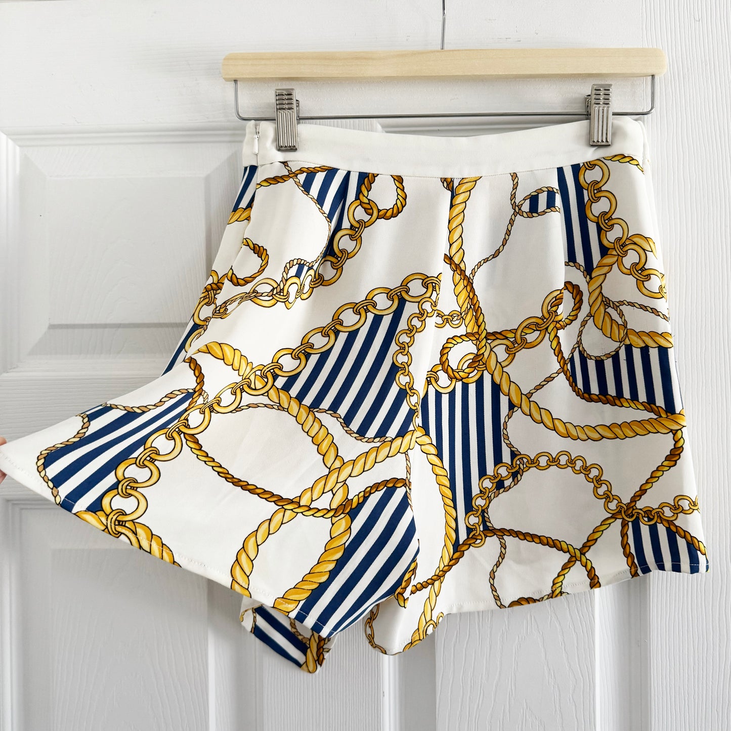 Babaton Nautical Chain-Link Print Skort, size 4