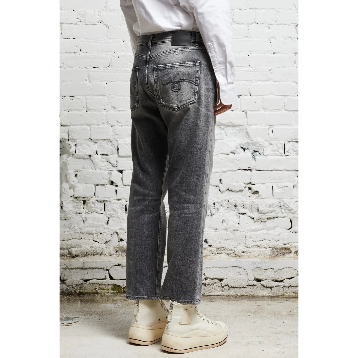 R13 Boyfriend Jean in "Vintage Grey", size 24 (fits a comfy 25)