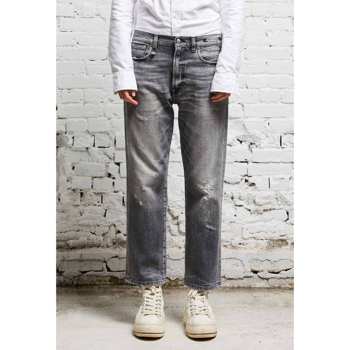 R13 Boyfriend Jean in "Vintage Grey", size 28 (fits 29)