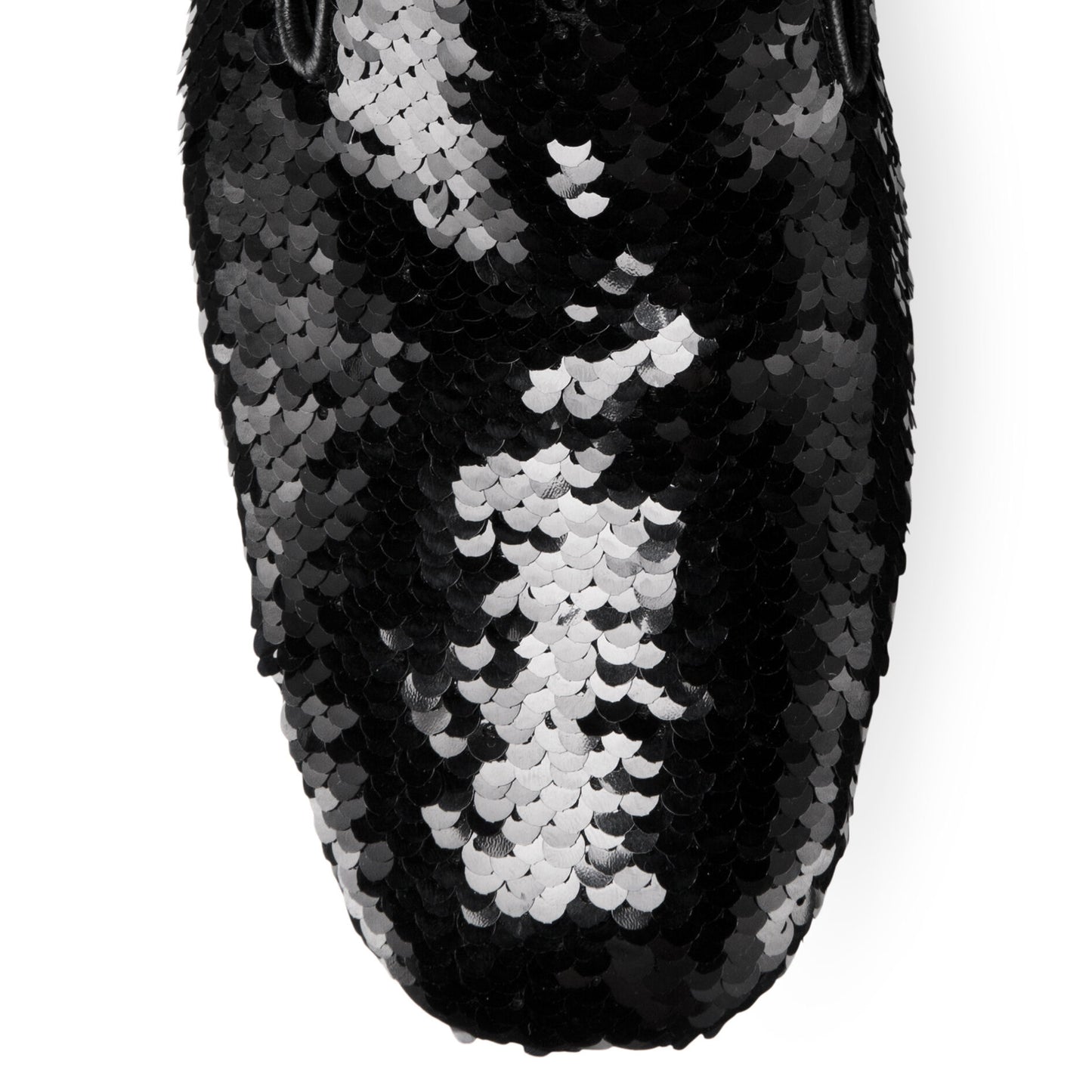 Stuart Weitzman "Pipearky" Black Sequin Loafers, size 5.5