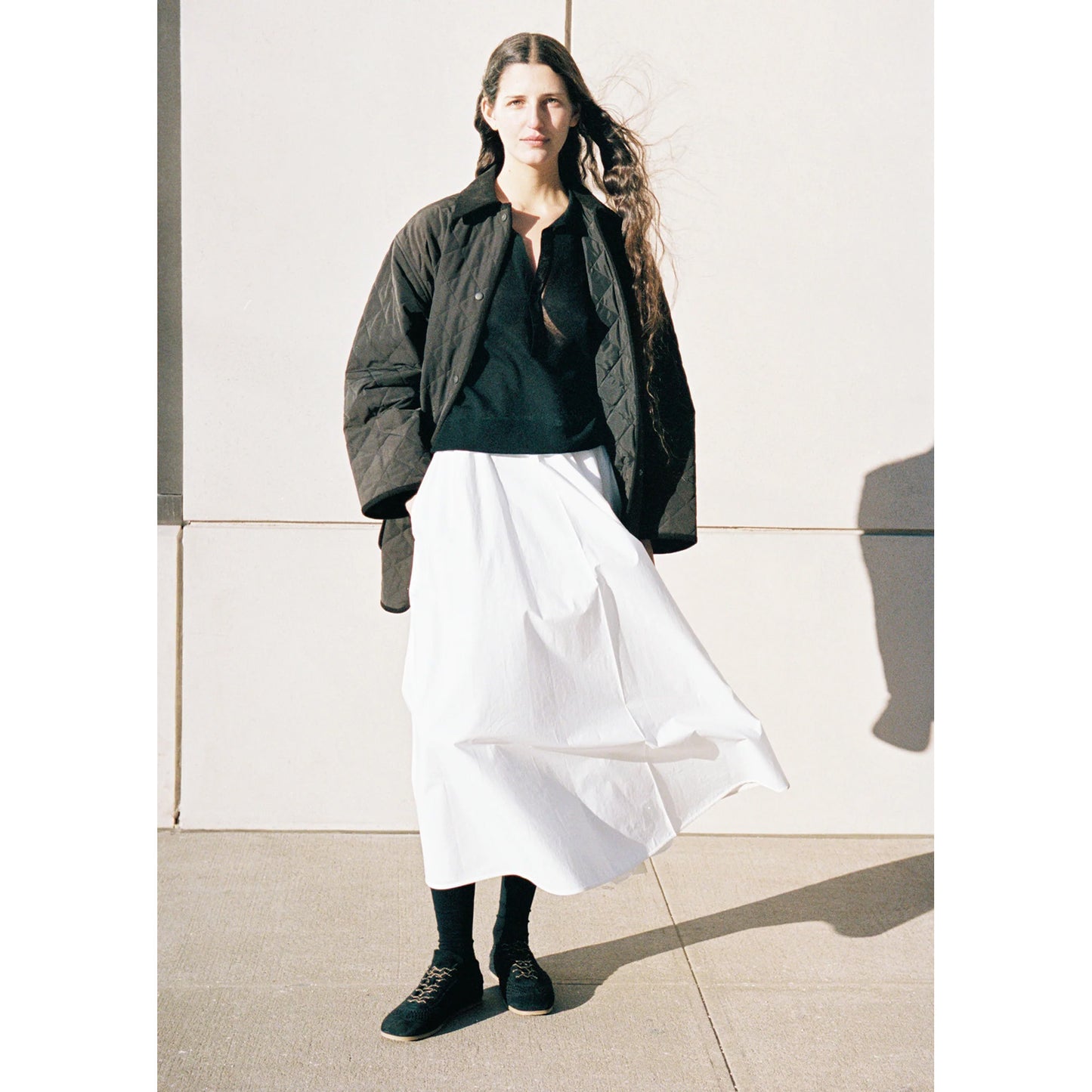 Carven "Tulip" Skirt in White Poplin, size 38