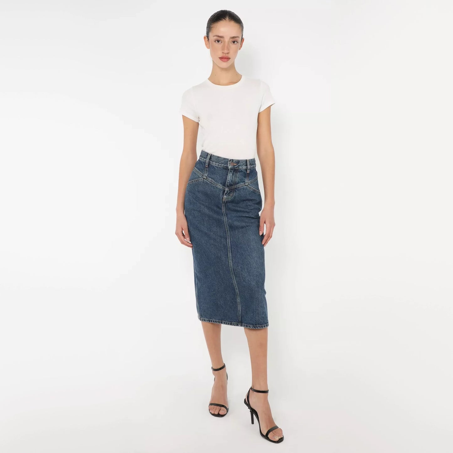 Celine Denim Midi Skirt, size 28