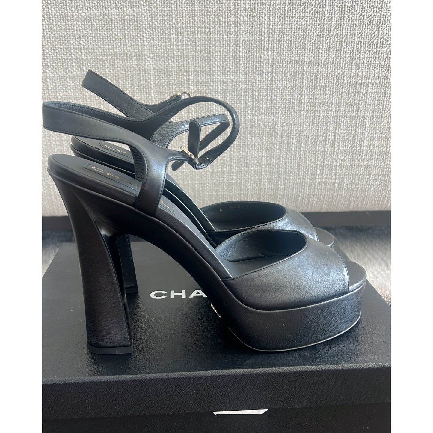 Chanel Platform Black Sandal, size 41