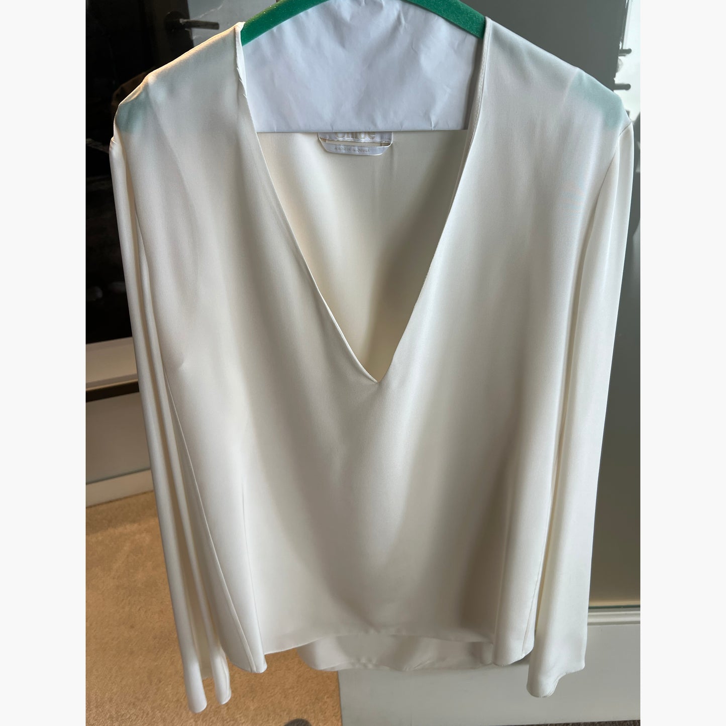 Chloe V neck Blouse in "Milk", size 40