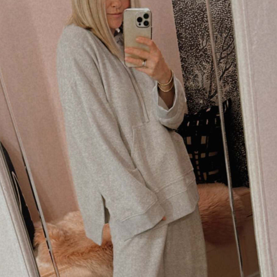 Closed Oversize Side Slit Sweatshirt in Grey, size XS (fits XS-S)