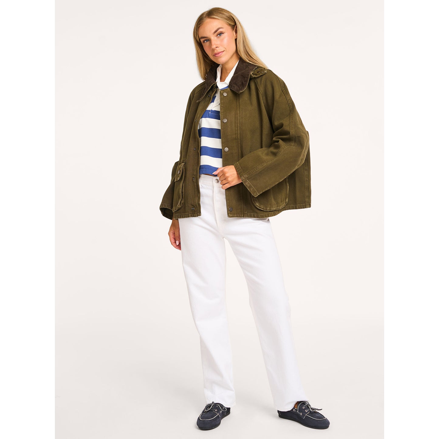 Denimist Oversize Field Jacket in Olive, size XXS (fits like XS)