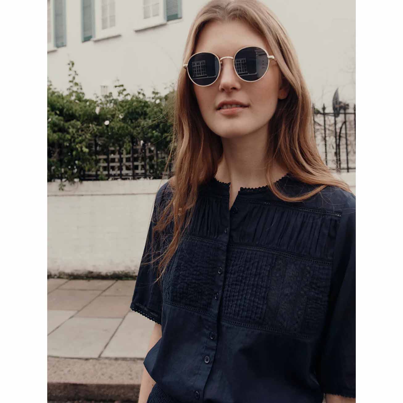 Des Petits Hauts "Salem" Blouse in Navy, size "3" (like M/L)