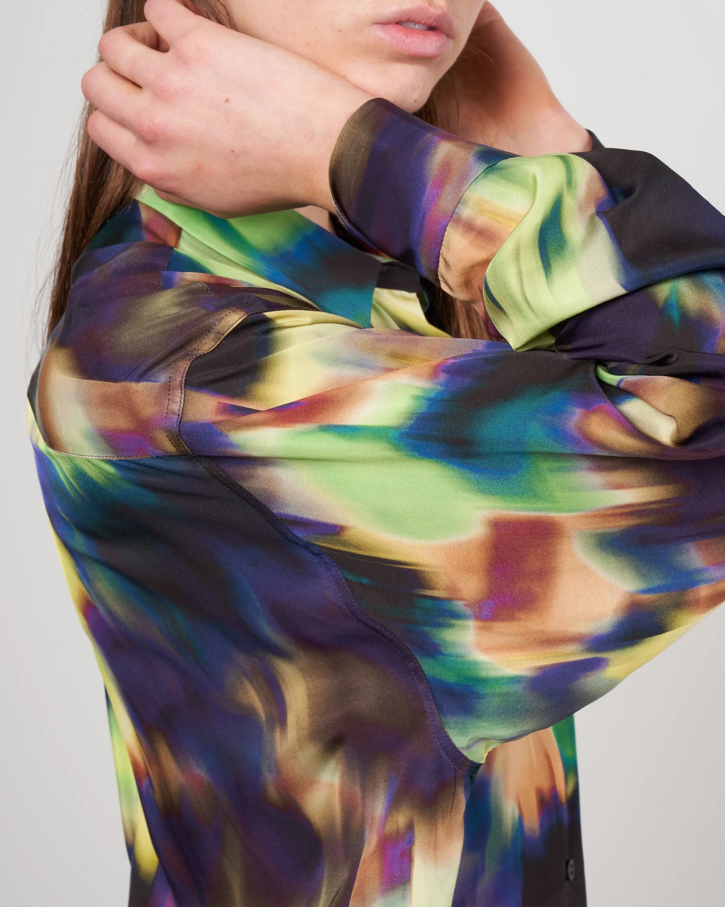 Dries Van Noten "Dras" Dress in Green/Purple, size 36