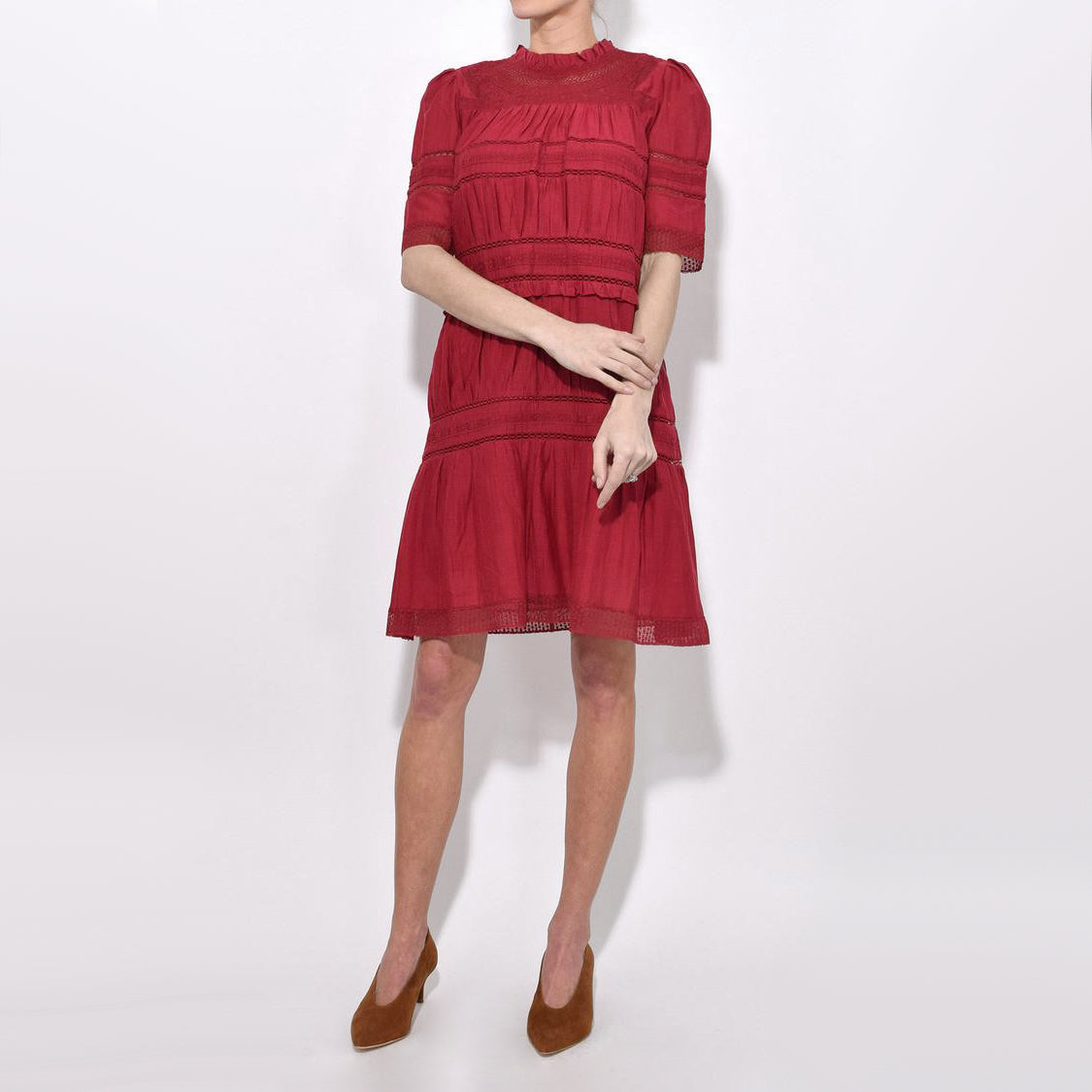 Isabel Marant Etoile "Vicky" Cotton Dress in Red, size 40