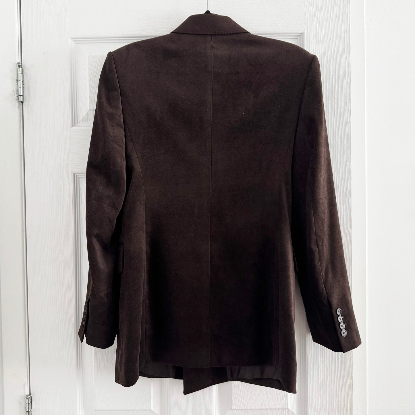 Filippa K Double Breasted Velvet Blazer in Brown, size 40 (fits size 8)