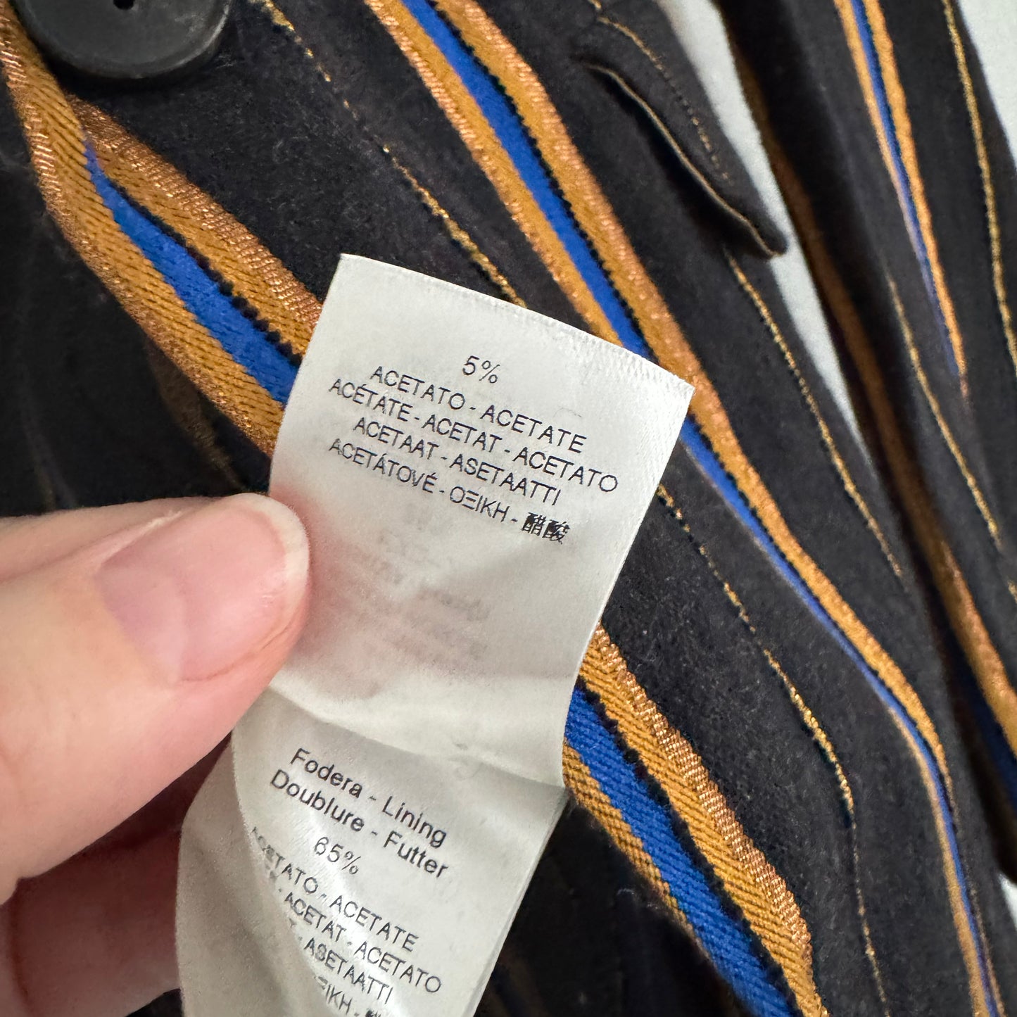 Forte.Forte Striped Blazer in Black/Gold/Blue, size "0" (XS)