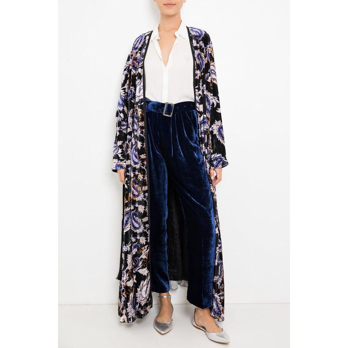 Forte_Forte Paisley Printed Velvet Duster, size "1" (size Small)