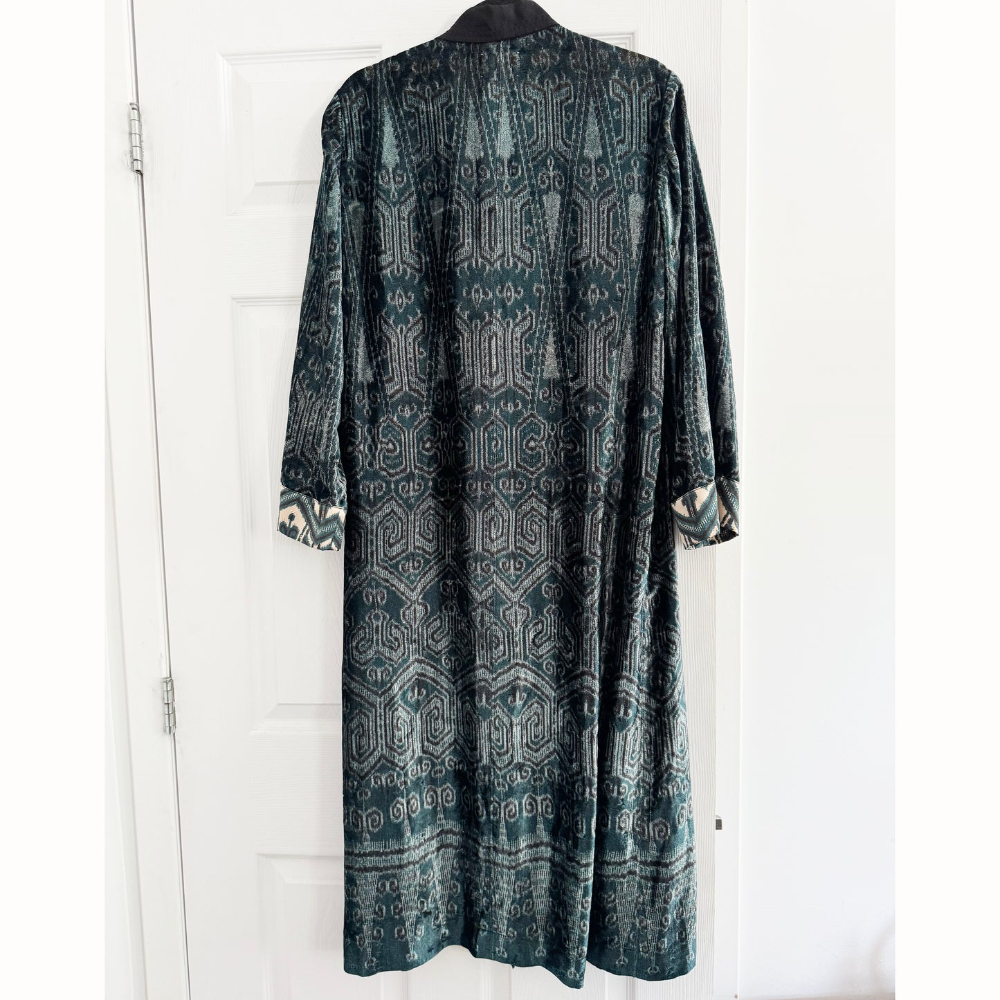 Forte_Forte Velvet Duster Jacket in Teal, size "I" (Size Small)