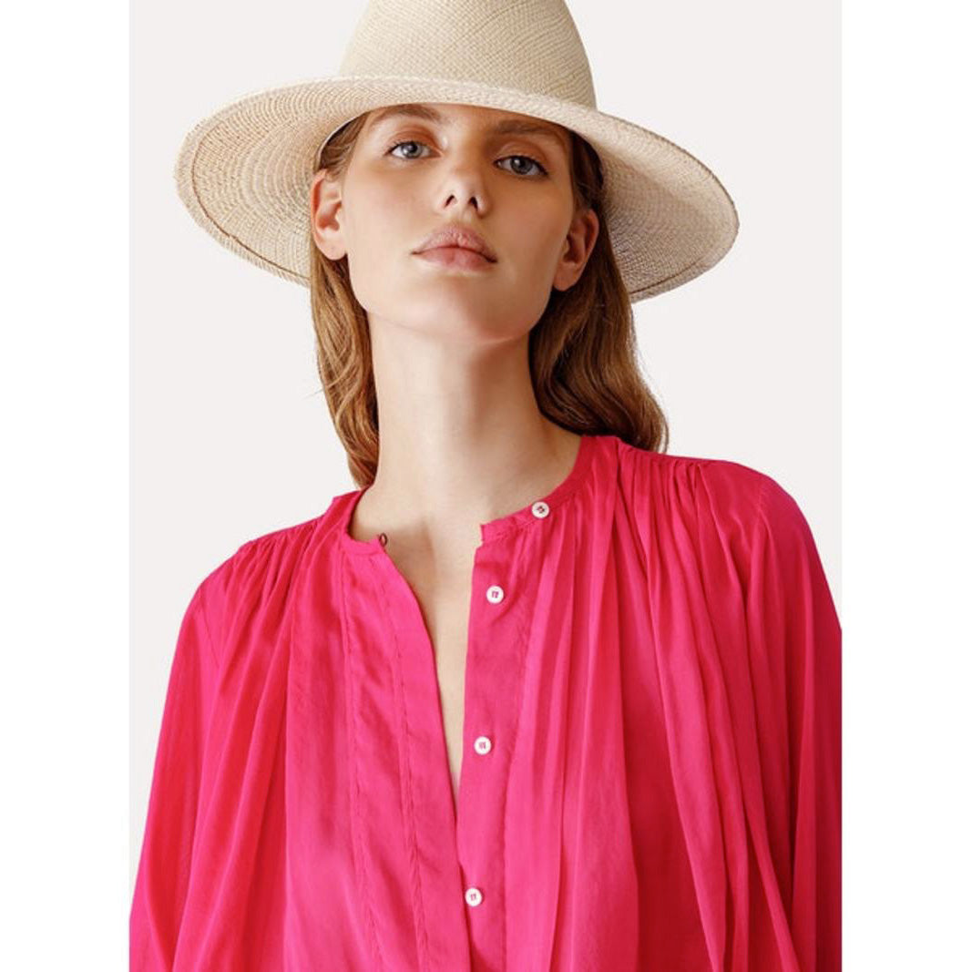 Forte_Forte Oversize Voile Blouse in Fushia Pink, size "0" (fits XS/S)