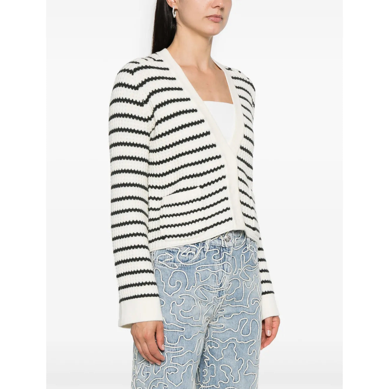 Forte_Forte Striped Wool Cardigan, size "0" (fits XS/S)