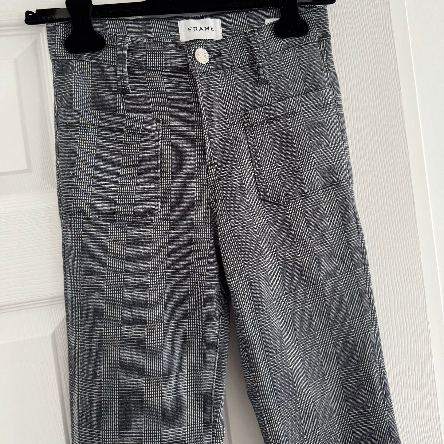 Frame "Le Bardot" Checked Pants, size 25