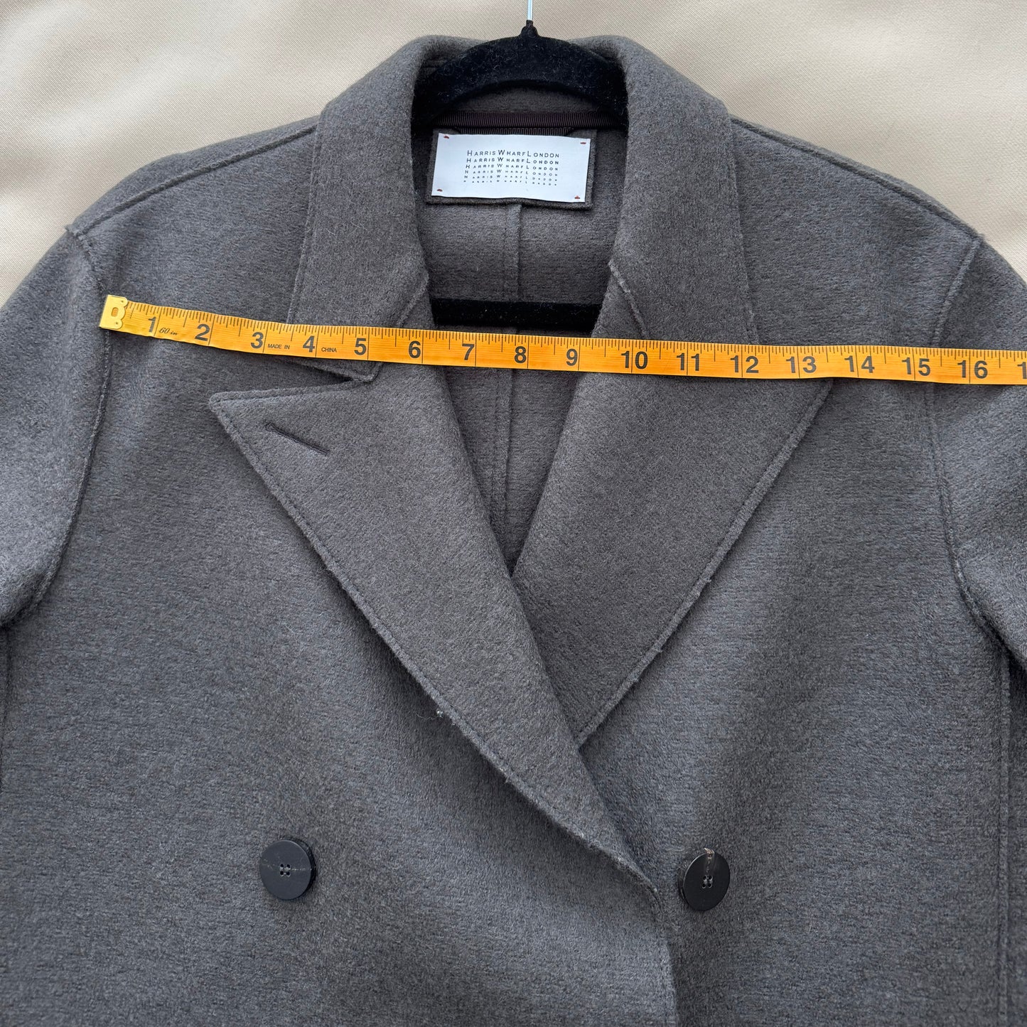 Harris Wharf "Slouchy Peacoat" in Ebony Grey, size 40 ** as is **