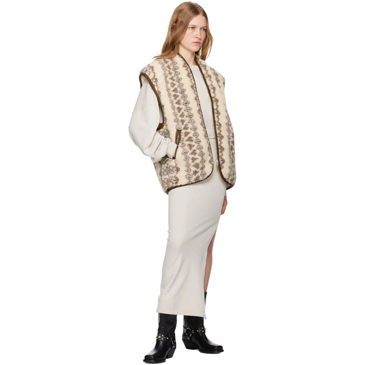 Isabel Marant "Maximilia" Wool Fleece Vest in Beige, Size "1" (Medium ish?)