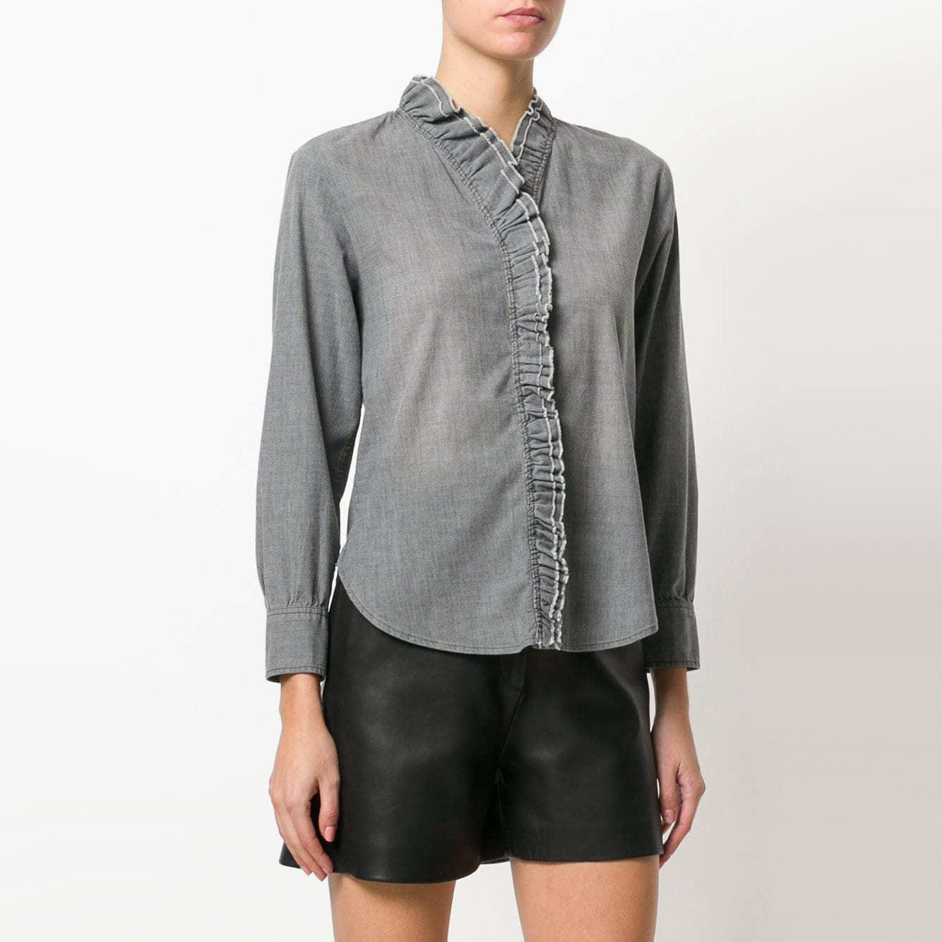 Isabel Marant Etoile "Lawendy" Chambray Shirt in Grey, size 38 (fits 2/4)
