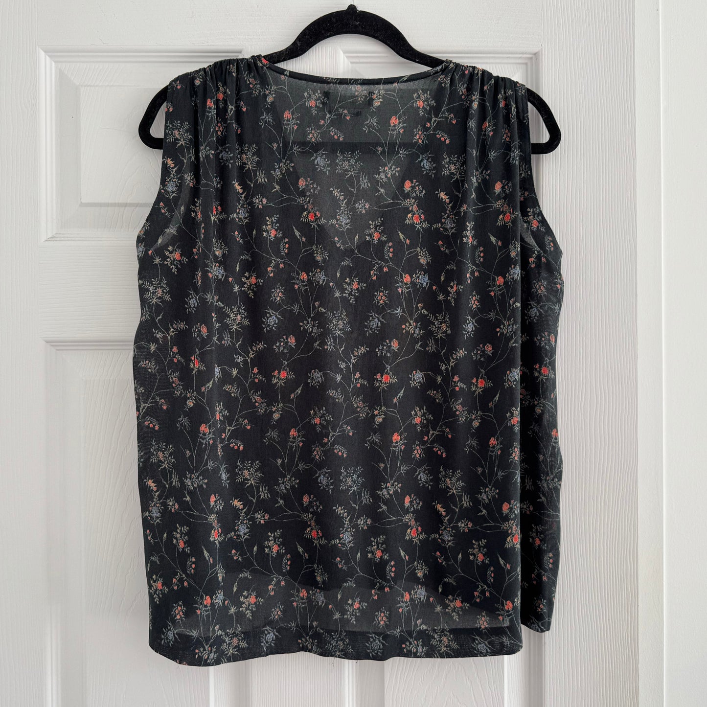 Isabel Marant Dark Floral Printed Silk Top, size 34