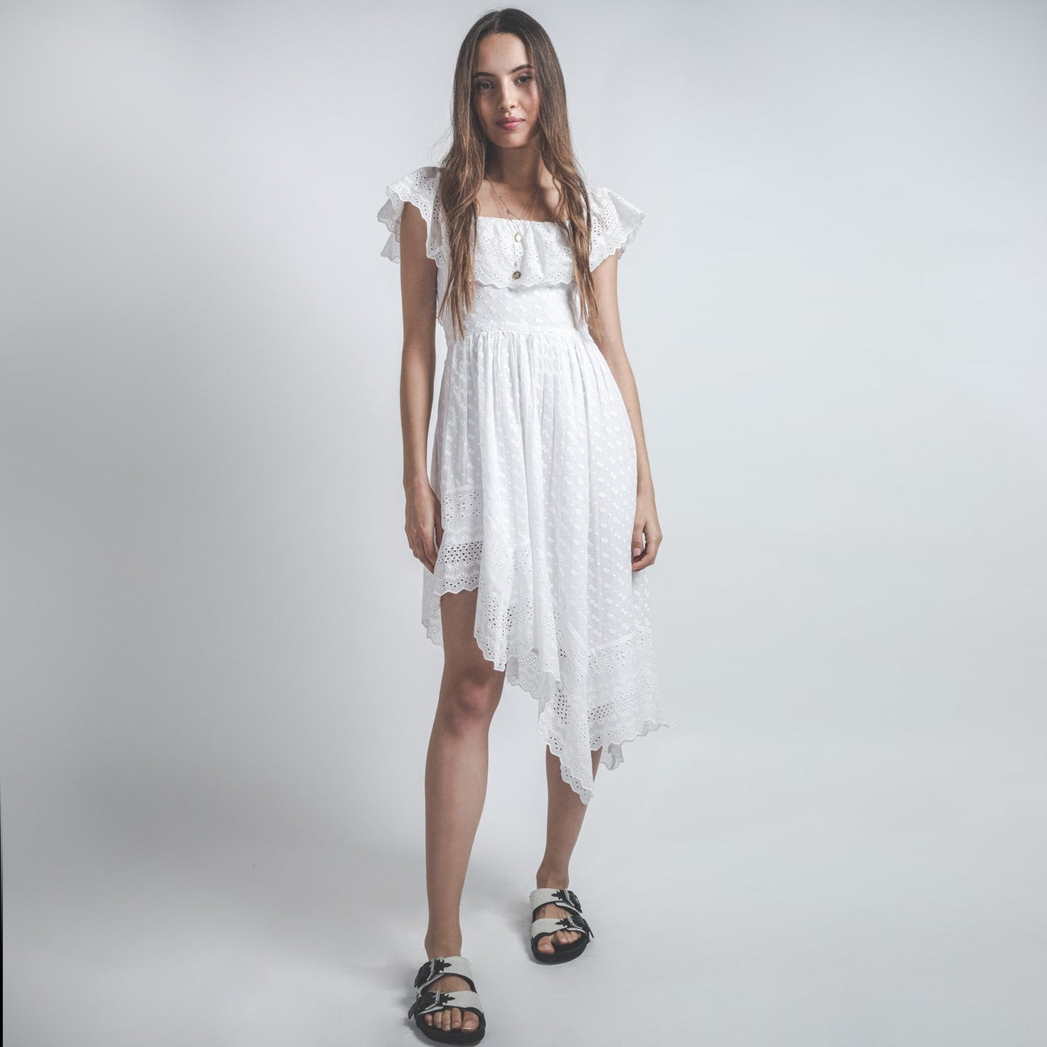 Isabel Marant Etoile "Timoria" Dress in White Eyelet, size 42 (fits 8/ The Sequel Sale Isabel Marant Etoile "Timoria" Dress in White Eyelet, size 42 (fits 8/ The Sequel Sale