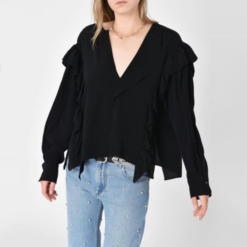 Isabel Marant Etoile "Welby" Top in Black, size 34 (size Small)
