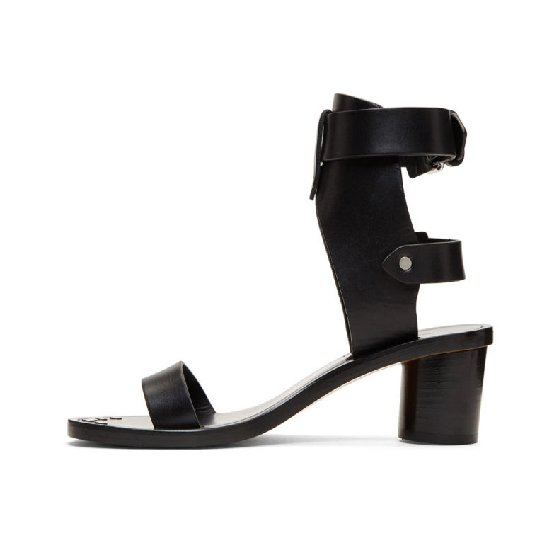 Isabel Marant "Jaeryn" Leather Sandal in Black, size 41
