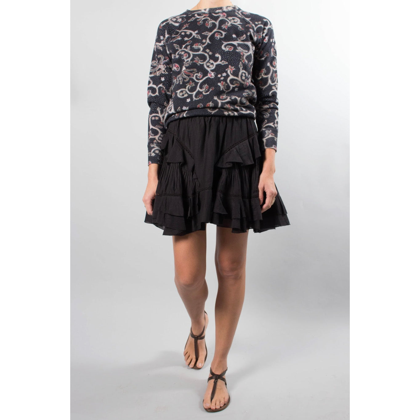 Isabel Marant Etoile "Xilo" Printed Sweatshirt in Midnight, size 40