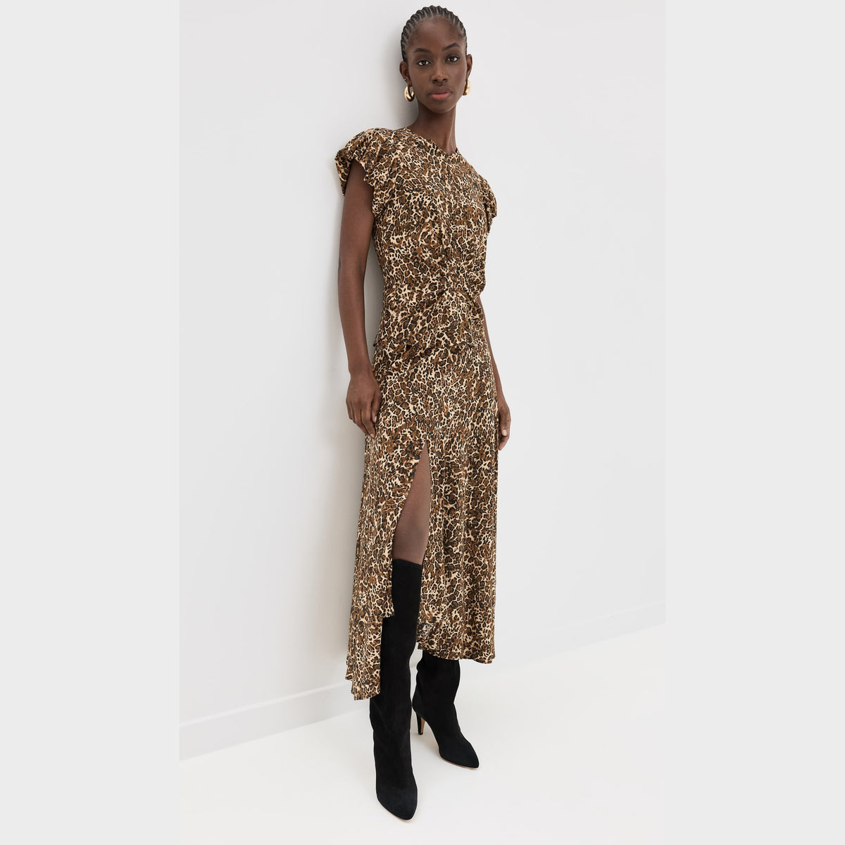 Isabel Marant "Sakura" Leopard Printed Silk Skirt, size 38 (fits size 4)
