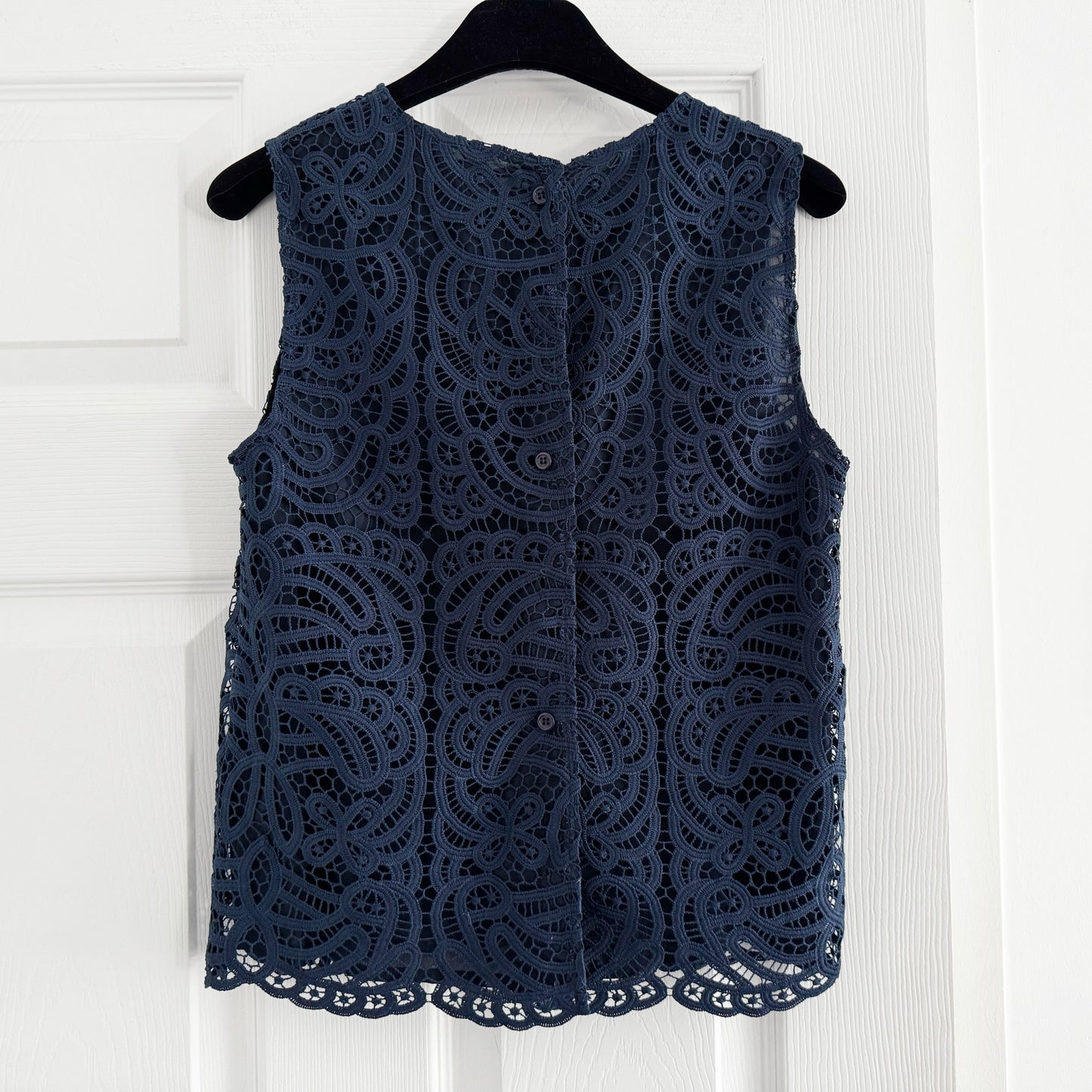 Jenni Kayne Sleeveless Navy Lace Top, size XS