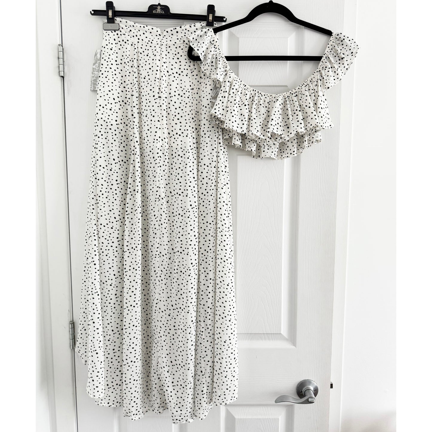 Keliki Hawaii Polka Dot Skirt and Crop Top Matching Set, size XS