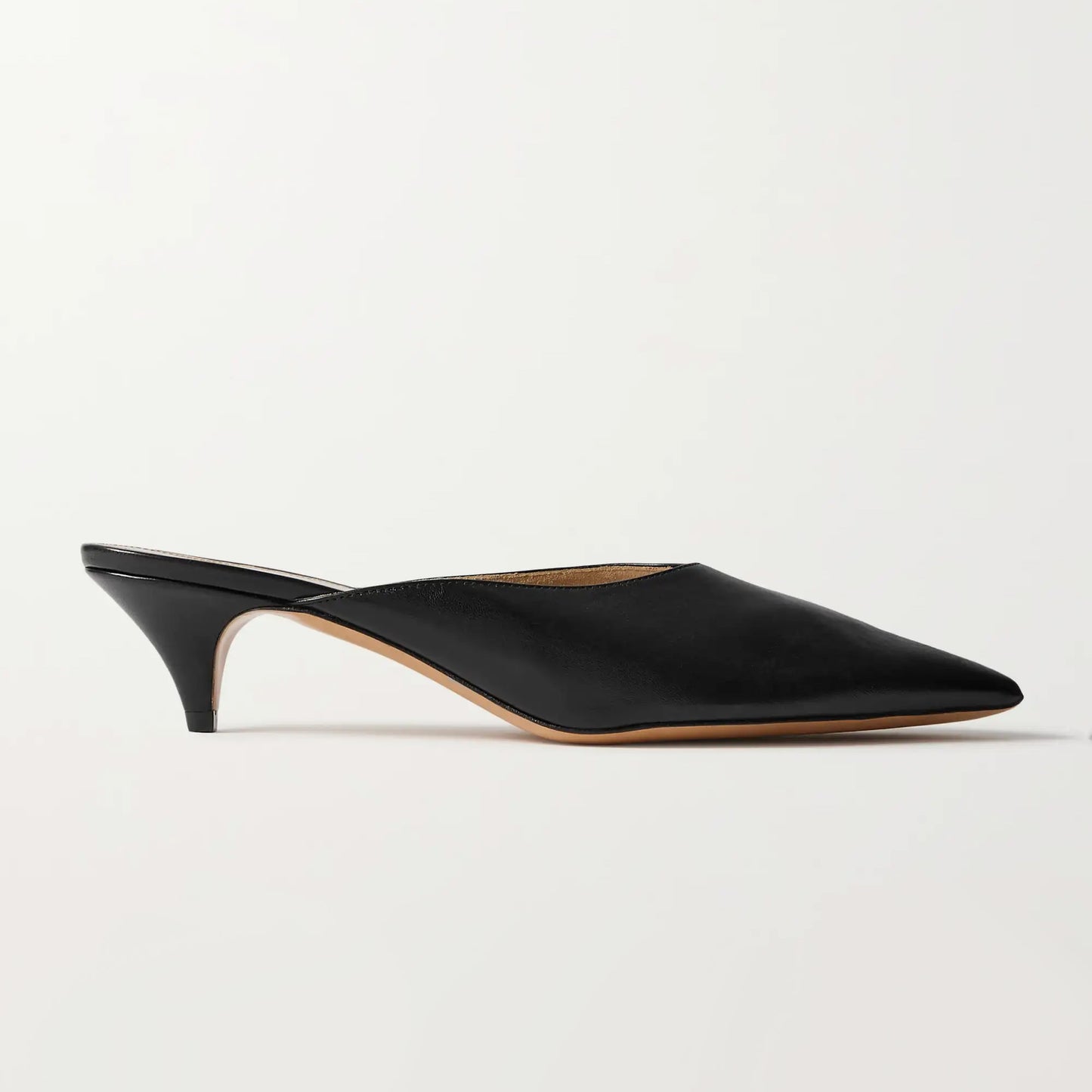 Khaite "River" Kitten Heel Mules in Black, size 38