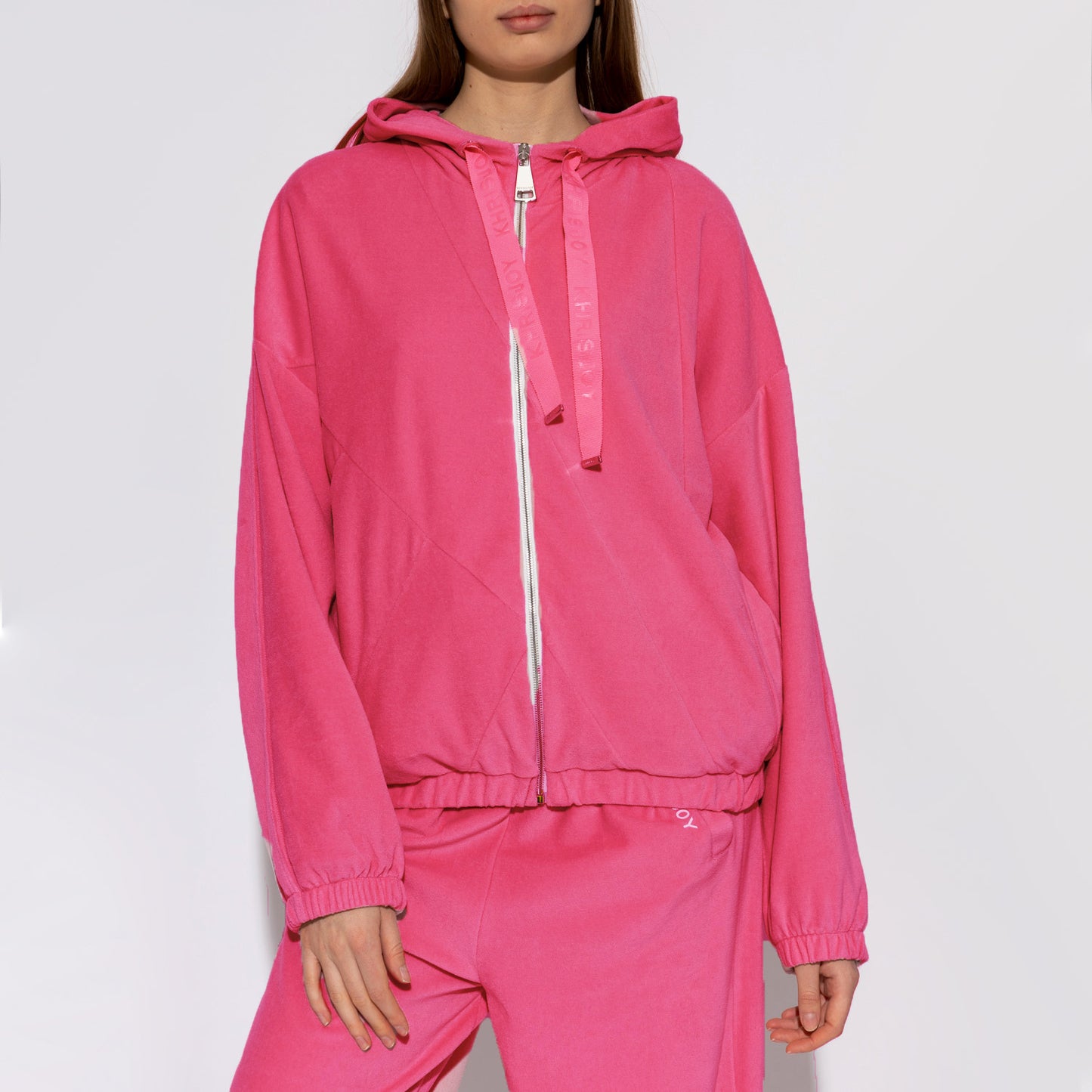 Khrisjoy Pink Velour Track Suit, size XS (fits loose, like XS/S)