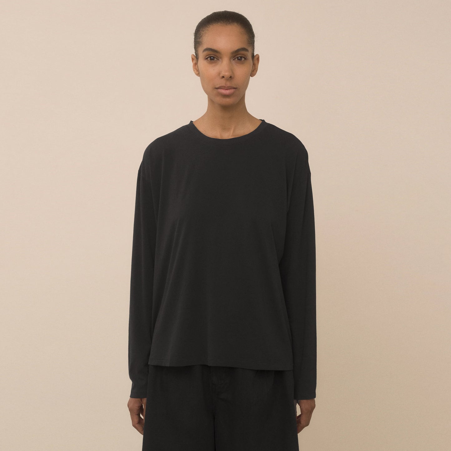 Lauren Manoogian Fine L/S Tee in Black, size "1" (size Small)