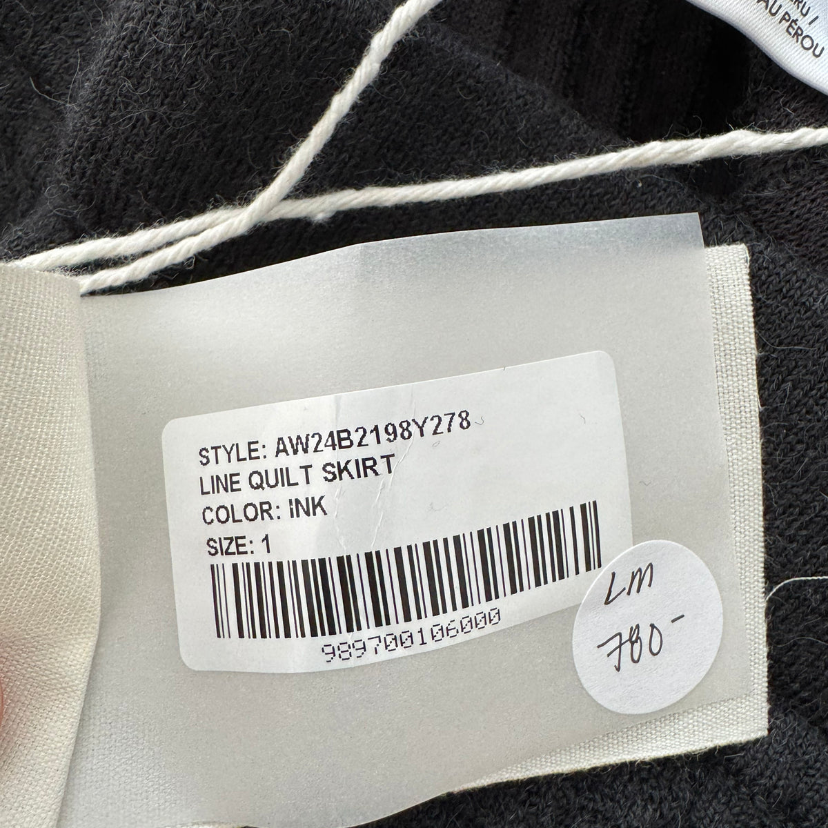 Lauren Manoogian "Line Quilt" Knit Skirt in "Ink", size "1"