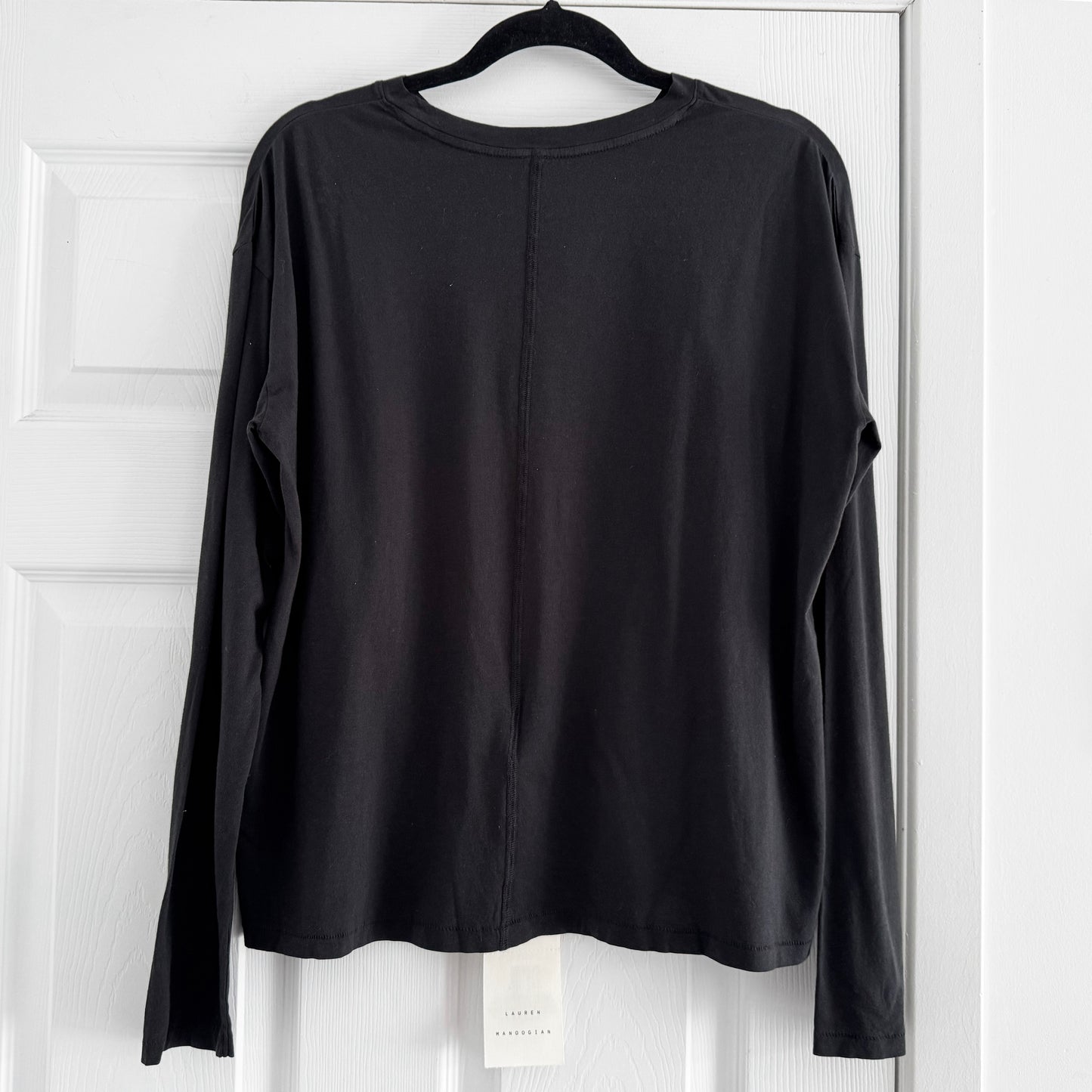 Lauren Manoogian Fine L/S Tee in Black, size "1" (size Small)